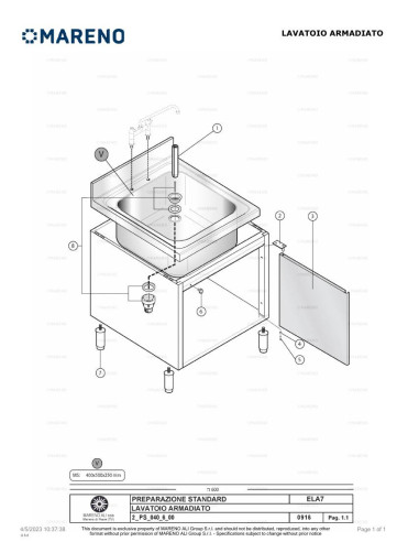 Pièces détachées MARENO ELA7061V 