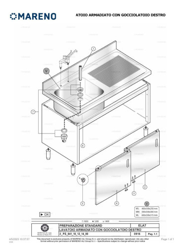 Pièces détachées MARENO ELA7101D 