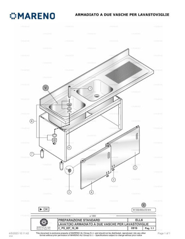 Pièces détachées MARENO ELL6182D 