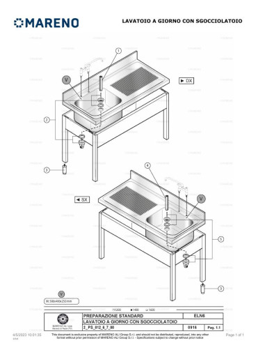 Pièces détachées MARENO ELN61015DS 