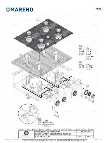 Pièces détachées MARENO NC78G24D 