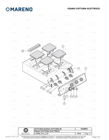 Pièces détachées MARENO NC9FE8E-NP 