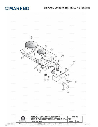 Pièces détachées MARENO PCE40D-NP 