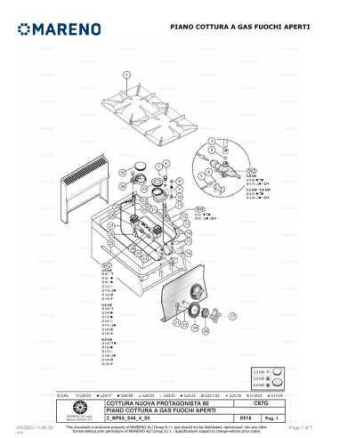 Pièces détachées MARENO C64G-NP 