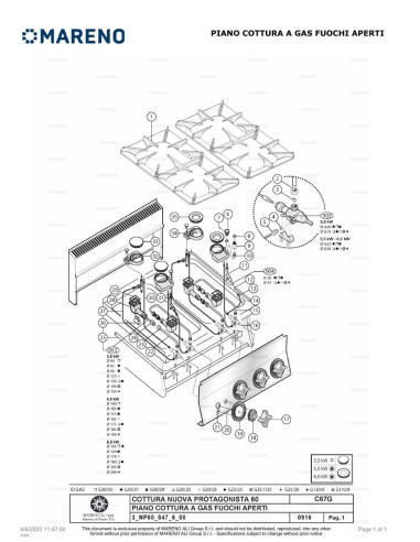 Pièces détachées MARENO C67G-NP 