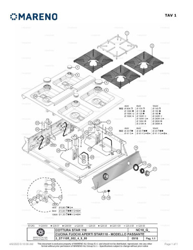 Pièces détachées MARENO NC109G32G 