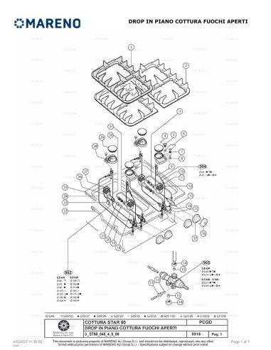 Pièces détachées MARENO PCGD-41L 