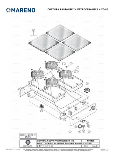 Pièces détachées MARENO NV119E-NP 