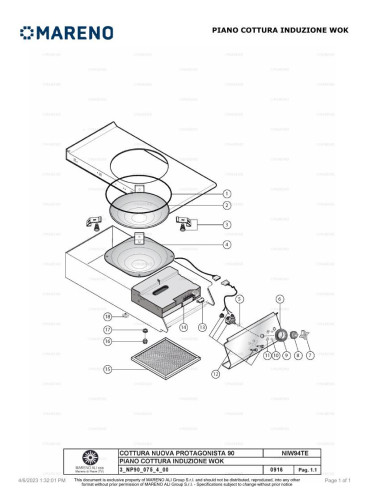 Pièces détachées MARENO NIW94TE-NP 