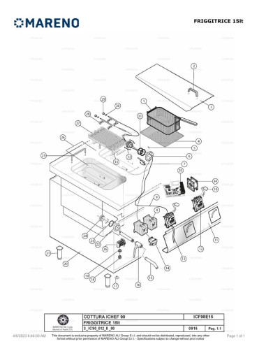 Pièces détachées MARENO ICF98E15 