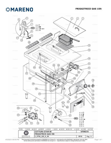 Pièces détachées MARENO NF98G15 