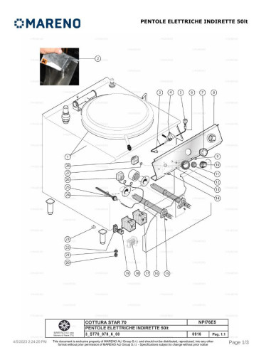 Pièces détachées MARENO NPI76E5V 