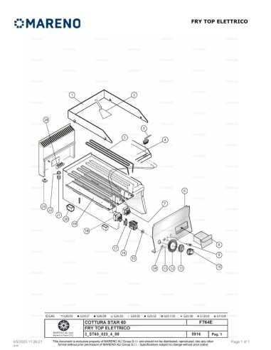 Pièces détachées MARENO FT64ELC 