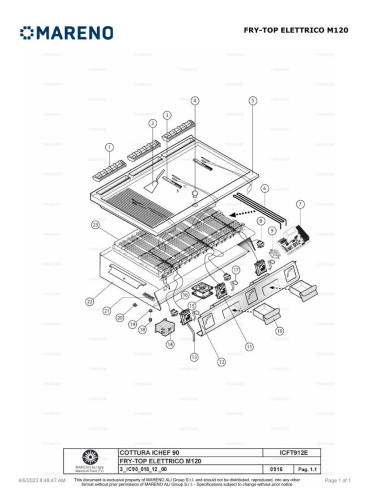 Pièces détachées MARENO ICFT912EMC 