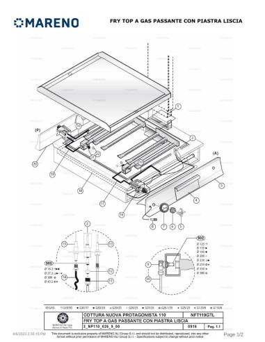 Pièces détachées MARENO NFT119GTL-NP 