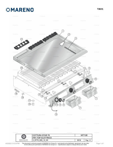 Pièces détachées MARENO NFT712ELC 