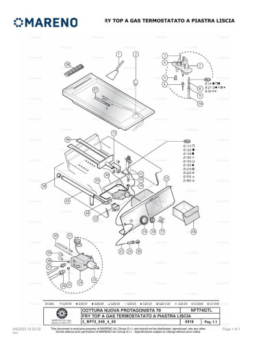 Pièces détachées MARENO NFT74GTLO-NP 