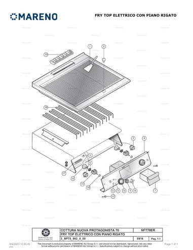 Pièces détachées MARENO NFT78ER-NP 