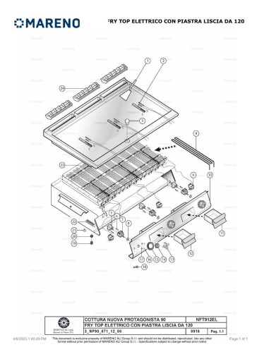Pièces détachées MARENO NFT912EL-NP 