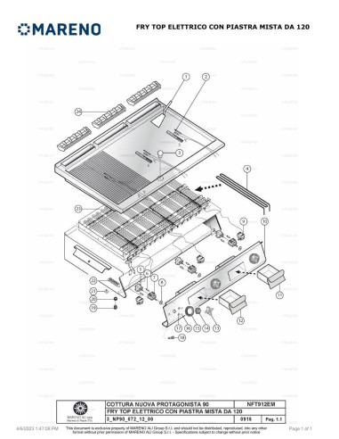 Pièces détachées MARENO NFT912EMC-NP 