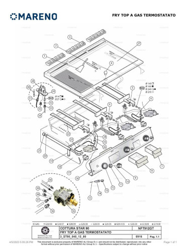 Pièces détachées MARENO NFT912GTLC 