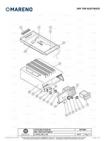Pièces détachées MARENO NFT94ELC 