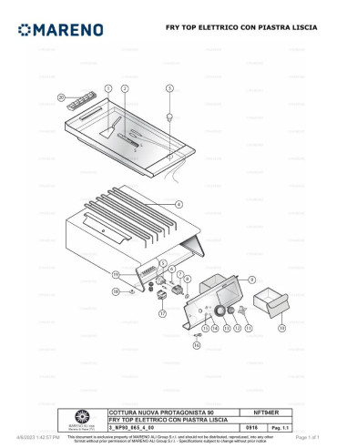 Pièces détachées MARENO NFT94ELC-NP 