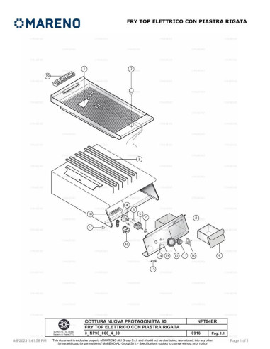 Pièces détachées MARENO NFT94ER-NP 