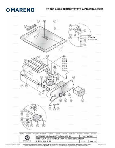 Pièces détachées MARENO NFT96GLC-NP 