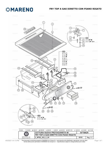 Pièces détachées MARENO NFT98GR-NP 