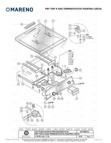 Pièces détachées MARENO NFT98GTLC-NP 