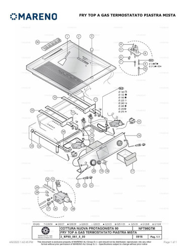 Pièces détachées MARENO NFT98GTMC-NP 