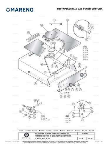 Pièces détachées MARENO NT98G-NP 