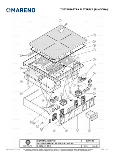 Pièces détachées MARENO ICP910E 