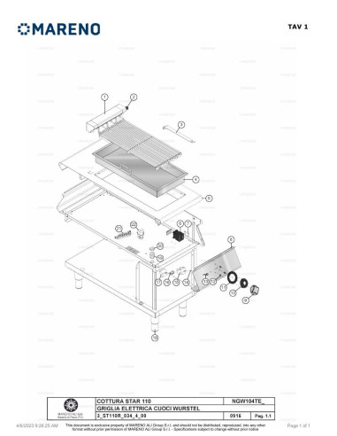 Pièces détachées MARENO NGW104TEI 