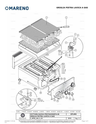 Pièces détachées MARENO GPL68G-NP 