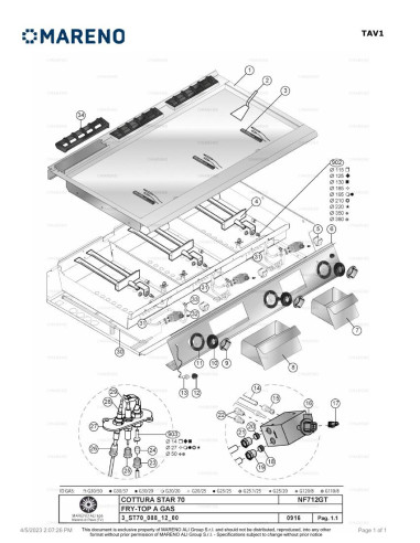 Pièces détachées MARENO NFT712GTL 