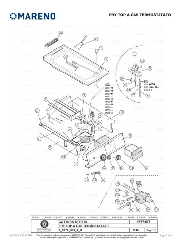 Pièces détachées MARENO NFT74GTLC 