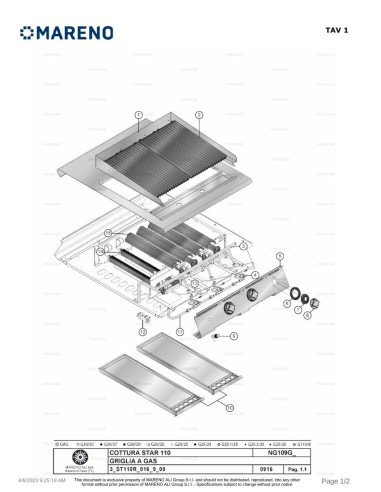 Pièces détachées MARENO NG109G 