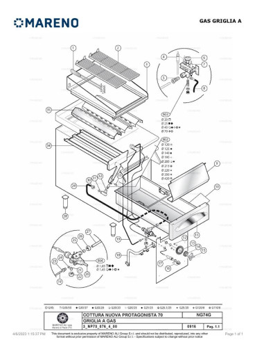 Pièces détachées MARENO NG74G-NP 