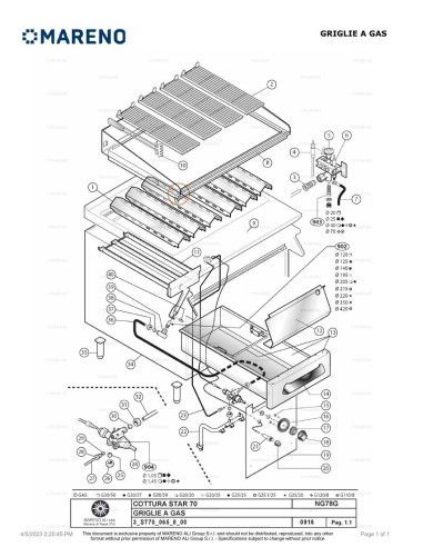 Pièces détachées MARENO NG78G 