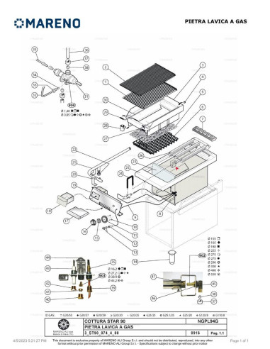 Pièces détachées MARENO NGPL94G 