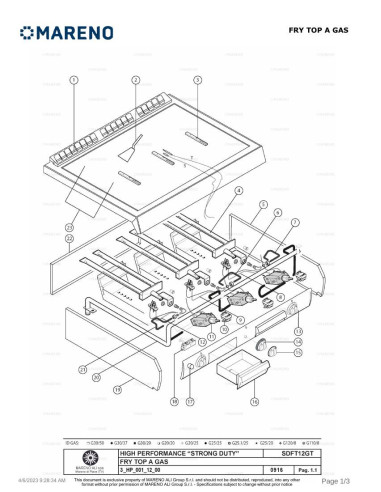 Pièces détachées MARENO SDFT12GTL 