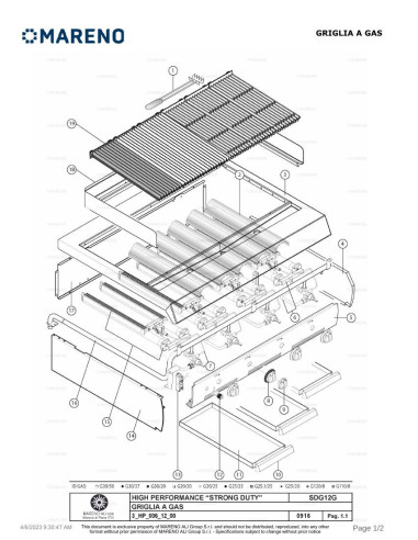 Pièces détachées MARENO SDG12G 