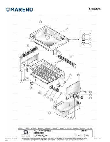 Pièces détachées MARENO VB64E 