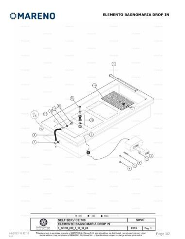 Pièces détachées MARENO SDVC12 