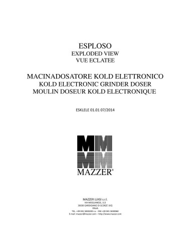 Pièces détachées MAZZER KOLD ELETTRONICO Annee 2014 