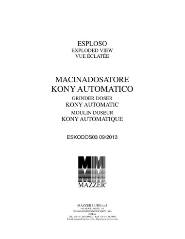 Pièces détachées MAZZER KONY AUTOMATICO Annee 2013 