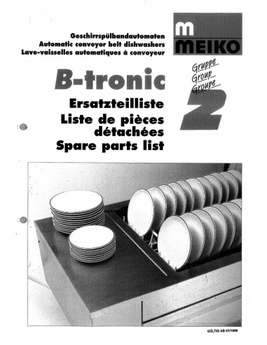 Pièces détachées MEIKO B-TRONIC Annee 0 