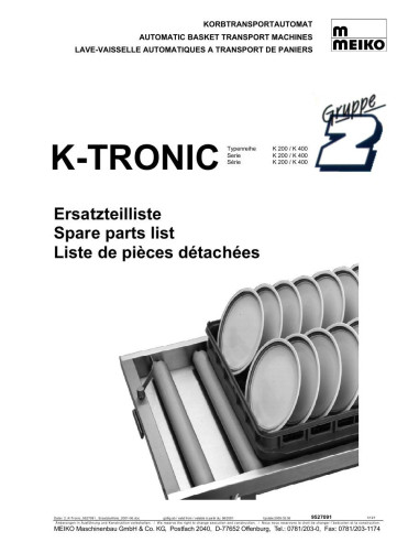 Pièces détachées MEIKO K200 Annee 0 